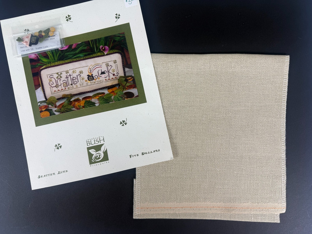 Shepherd's Bush Scatter Luck Cross Stitch Chart Pattern Linen JABC Buttons